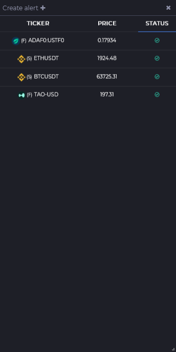Widget de alertas de precio